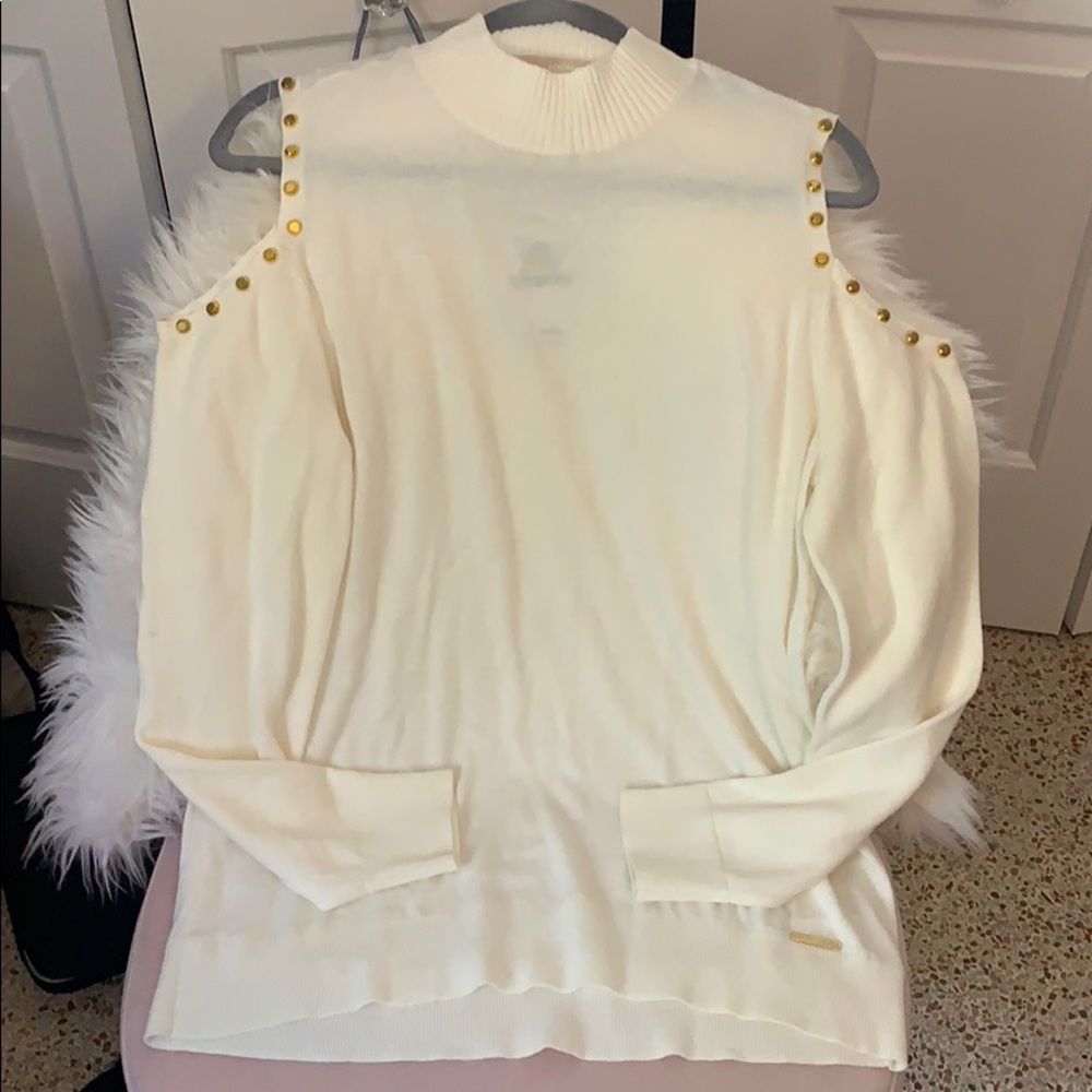 MK Cold Shoulder Sweater